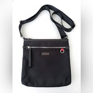 Tumi Black Messenger Bag with Red Accent
